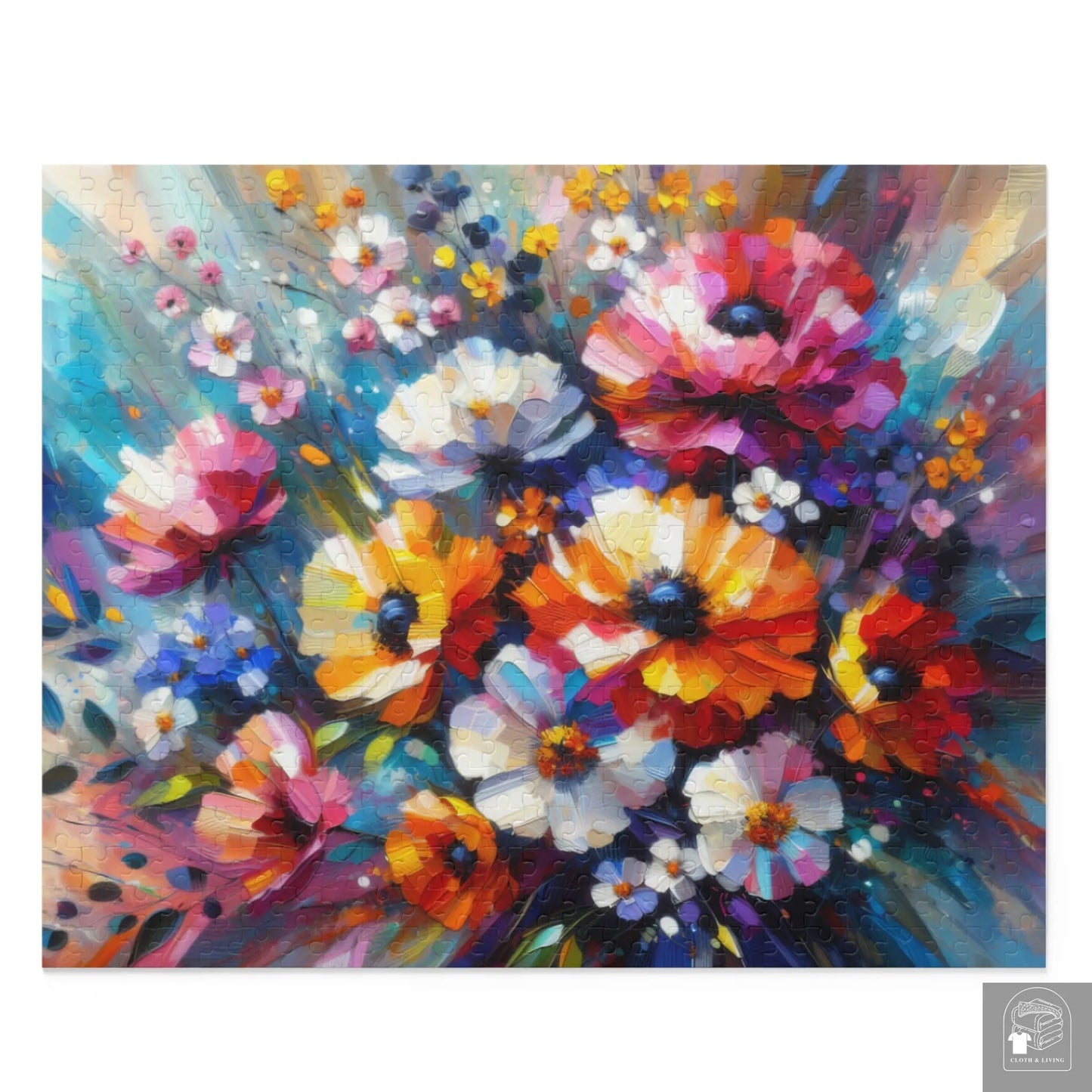 Abstract Flowers Puzzle (252, 500-Piece)  Cloth & Living