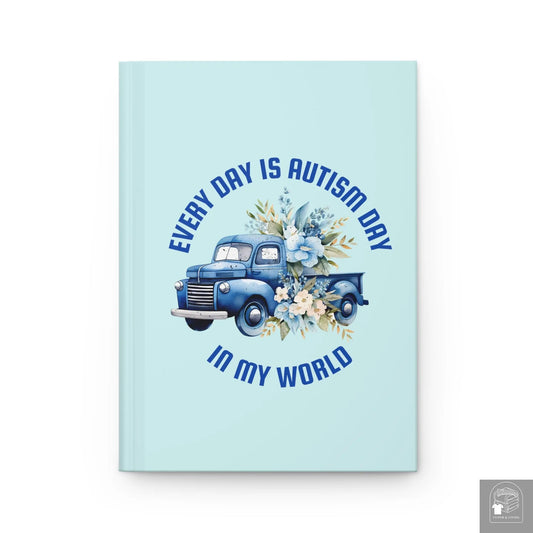 Autism Awareness - Every Day Truck -  Hardcover Journal Matte  Cloth & Living