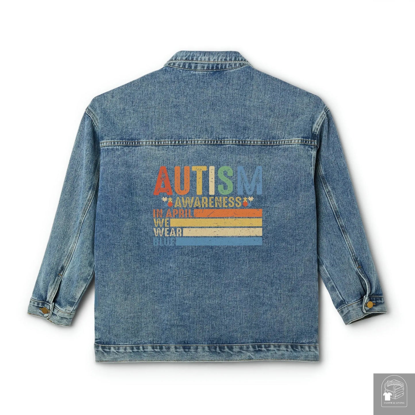 Autism Awareness - In April We War Blue - Women's Denim Jacket  Cloth & Living