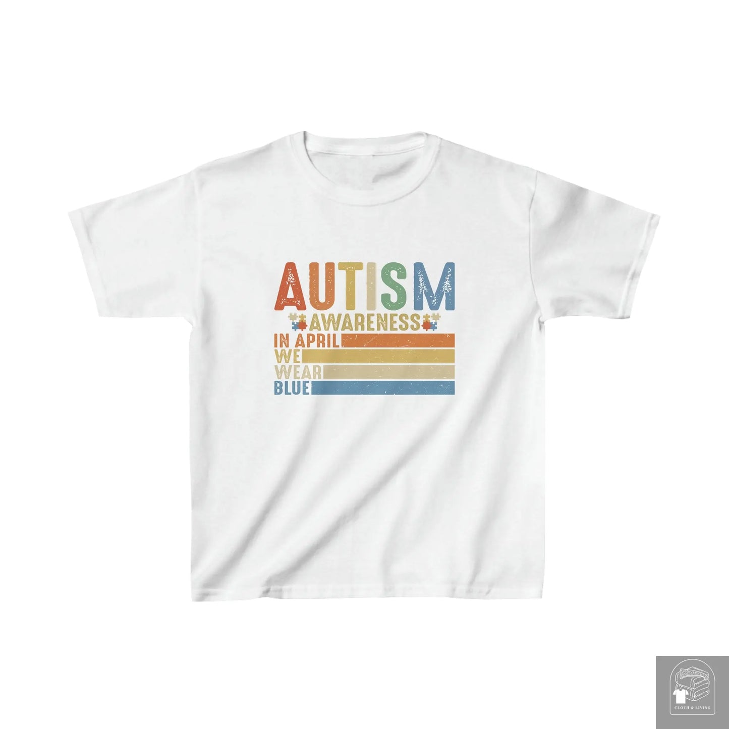 Autism Awareness - In April We Wear Blue Kids Heavy Cotton™ Tee  Cloth & Living