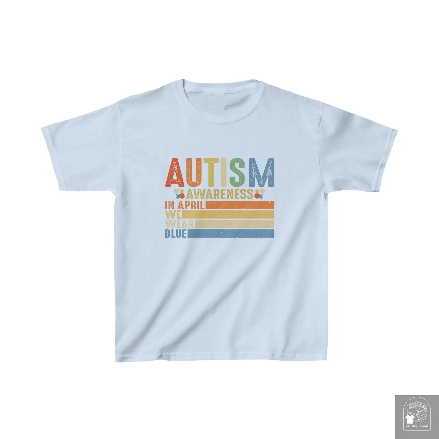 Autism Awareness - In April We Wear Blue Kids Heavy Cotton™ Tee  Cloth & Living