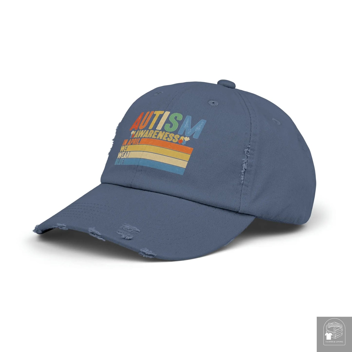 Autism Awareness - In April We Wear Blue - Unisex Distressed Cap  Cloth & Living