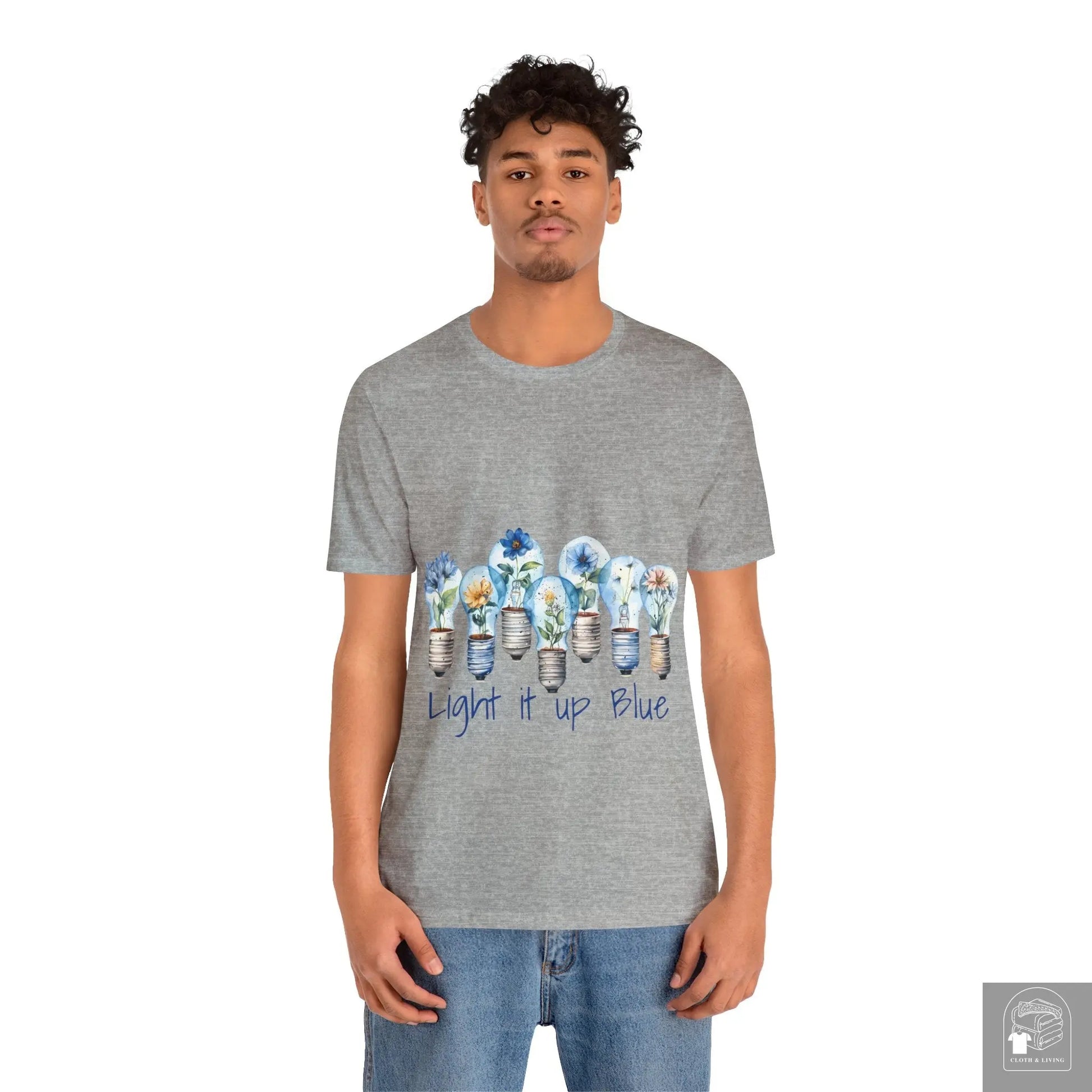 Autism Awareness -Light it up Blue - Unisex Jersey Short Sleeve Tee - Cloth & Living