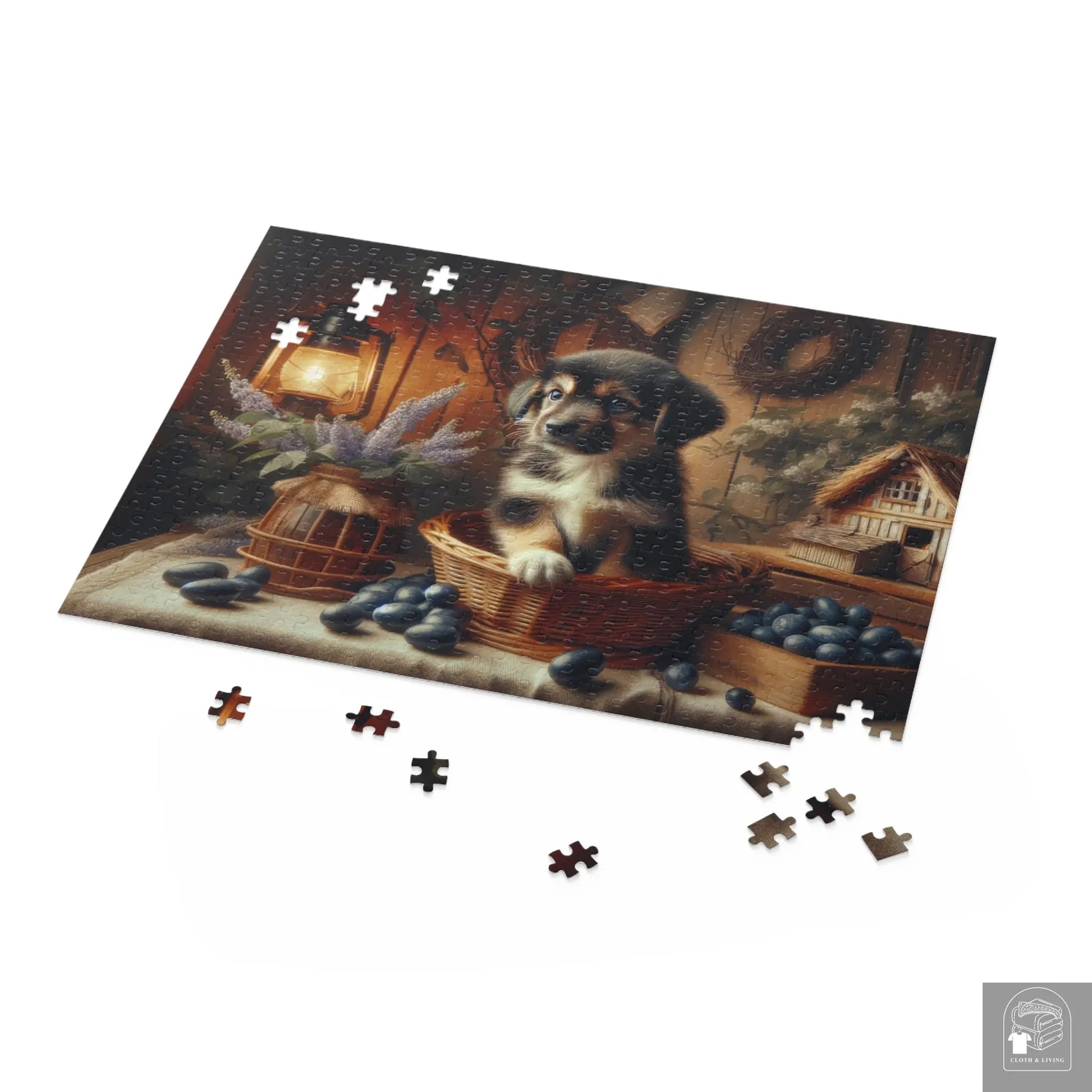 Cottage Puppy Puzzle (252, 500-Piece)  Cloth & Living