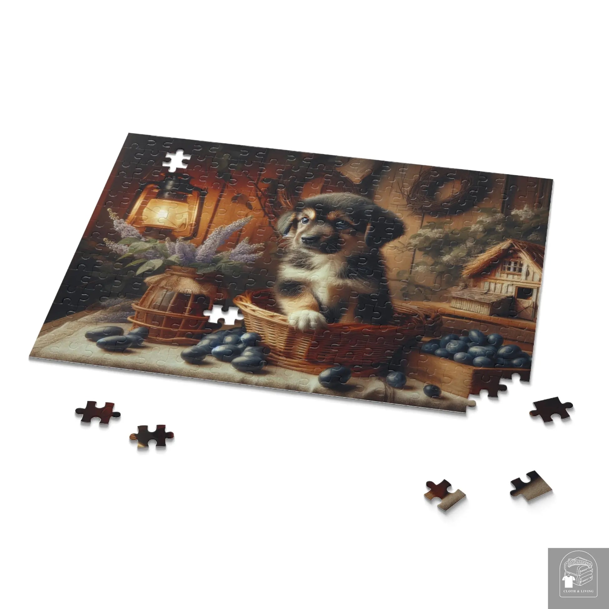 Cottage Puppy Puzzle (252, 500-Piece)  Cloth & Living