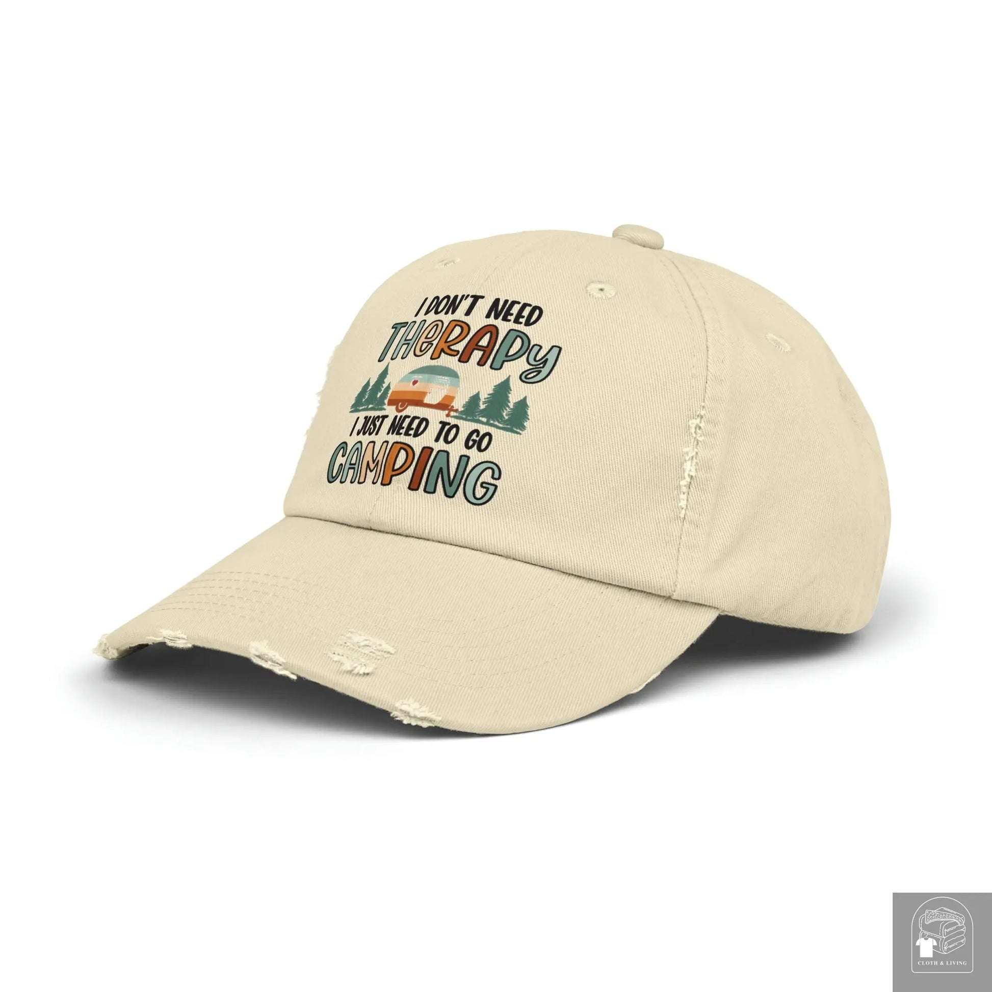 "I Just Need to go Camping" Unisex Distressed Cap  Cloth & Living