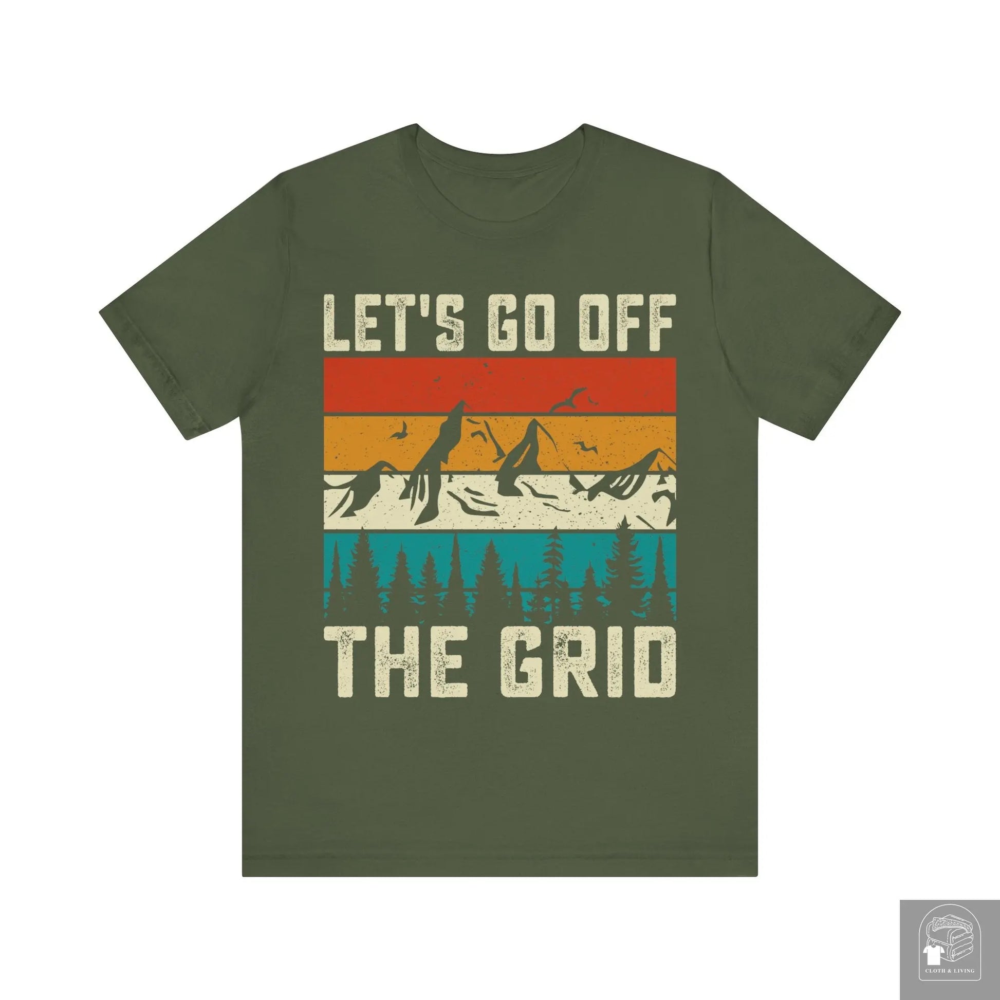 "Lets go off the grid " Camping Unisex Jersey Short Sleeve Tee  Cloth & Living