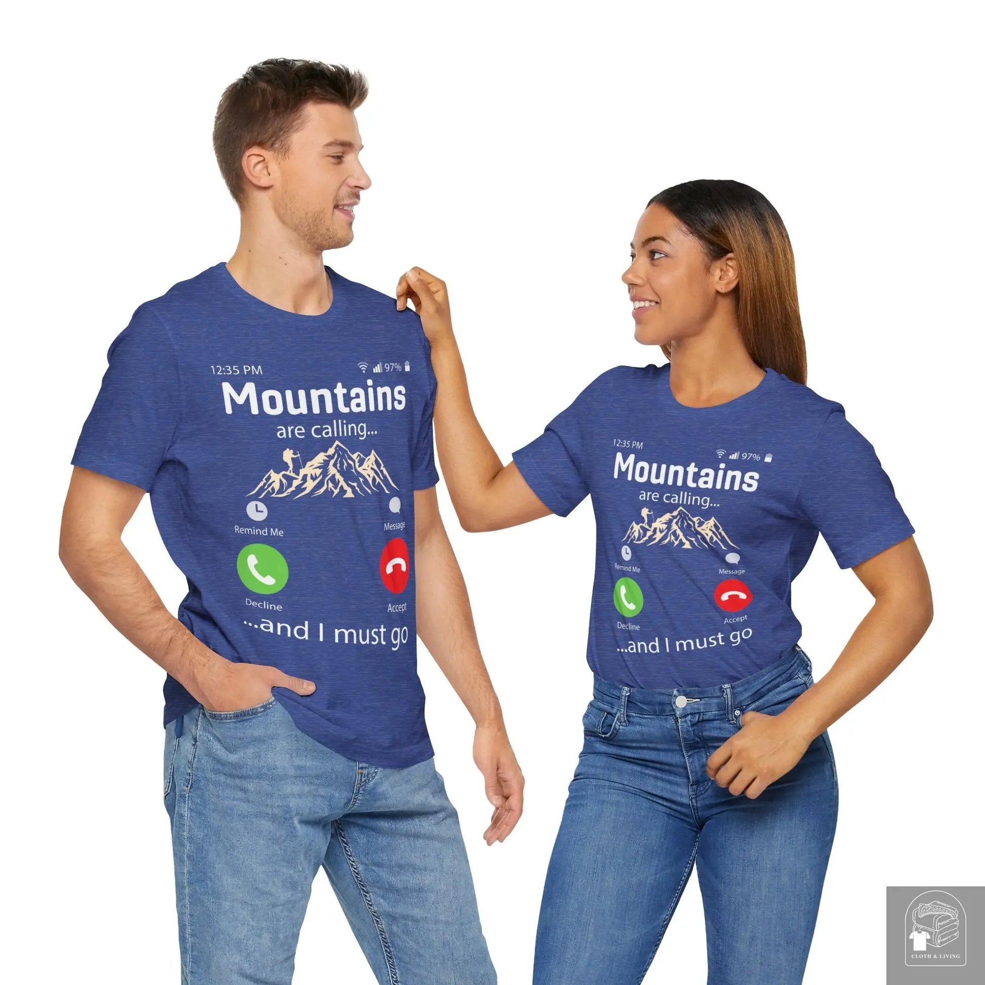 "Mountains are calling and I must go" Unisex Jersey Short Sleeve Tee  Cloth & Living