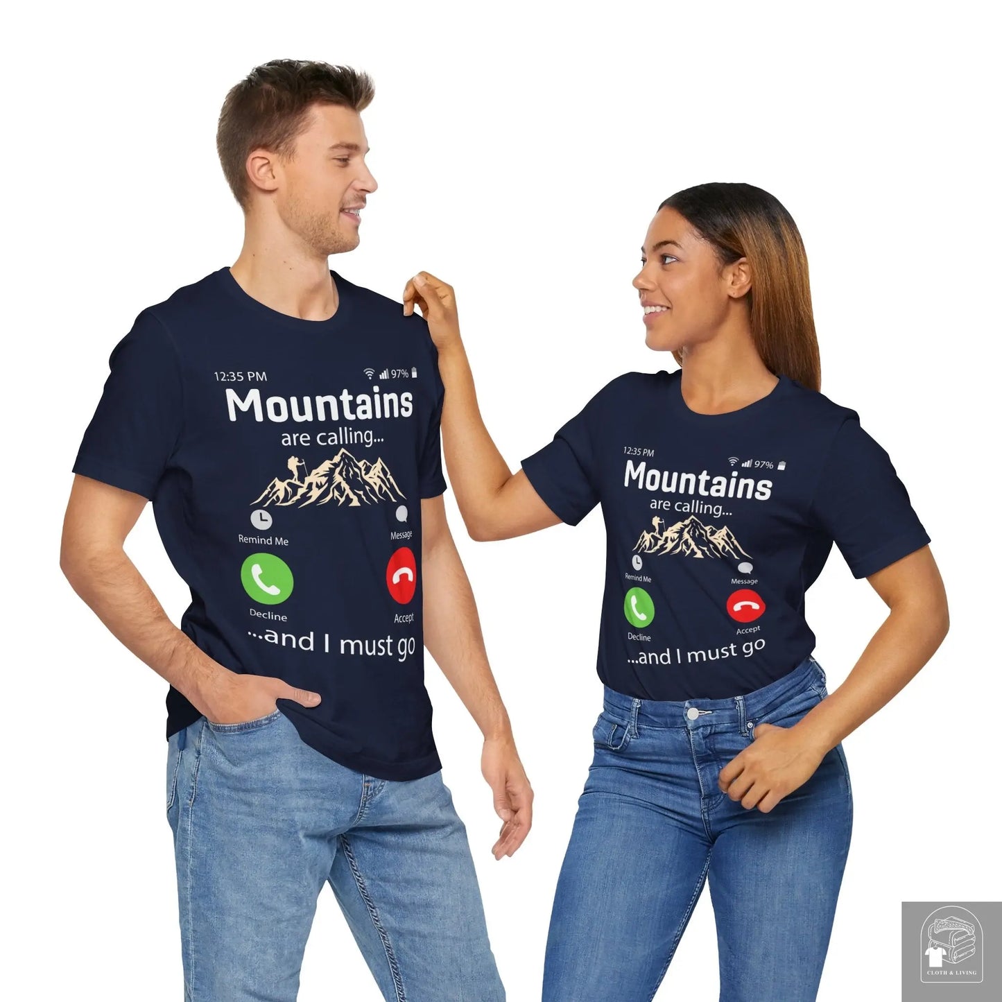 "Mountains are calling and I must go" Unisex Jersey Short Sleeve Tee  Cloth & Living