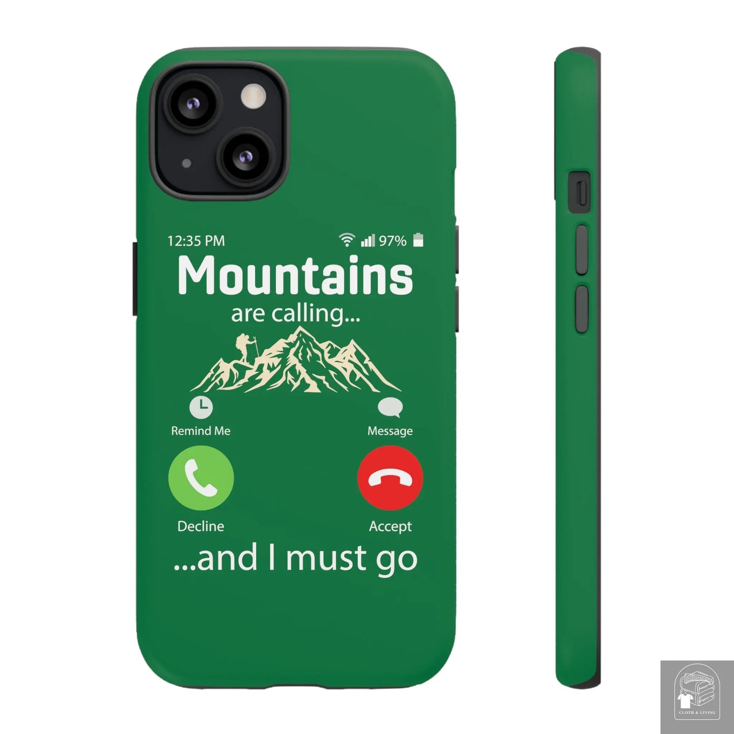 "The Mountains Are Calling and I Must Go" Tough iPhone Cases Cases - Cloth & Living