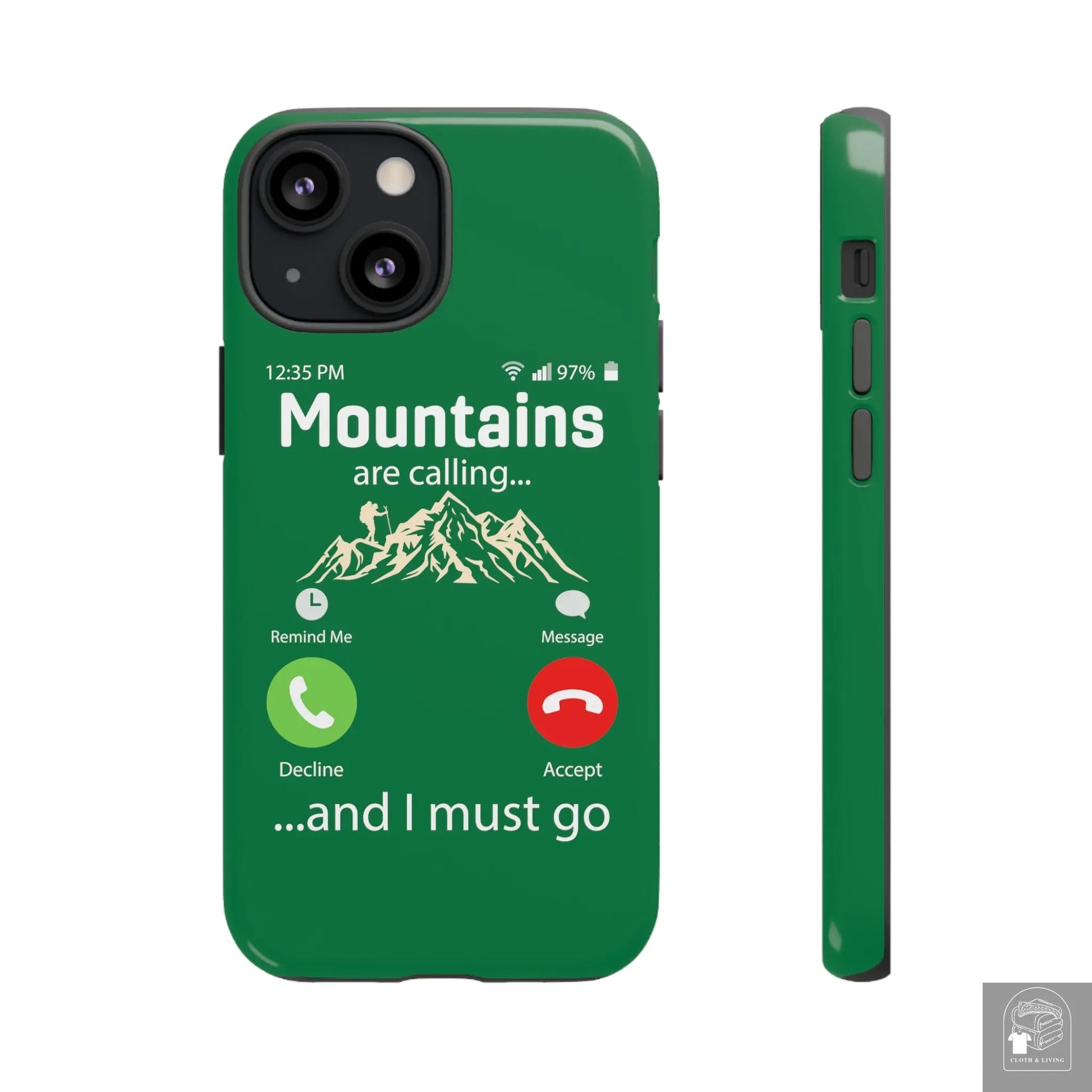 "The Mountains Are Calling and I Must Go" Tough iPhone Cases Cases - Cloth & Living