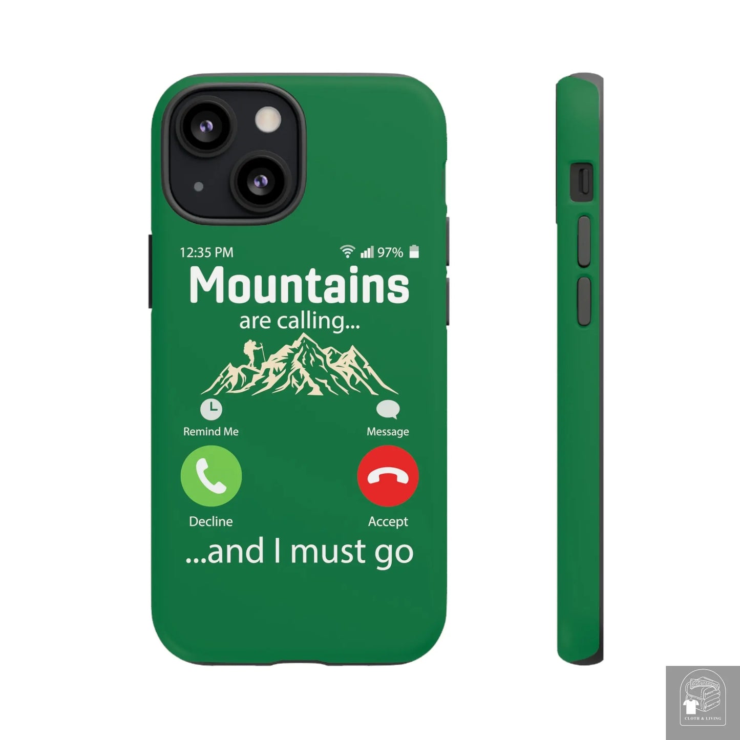 "The Mountains Are Calling and I Must Go" Tough iPhone Cases Cases - Cloth & Living