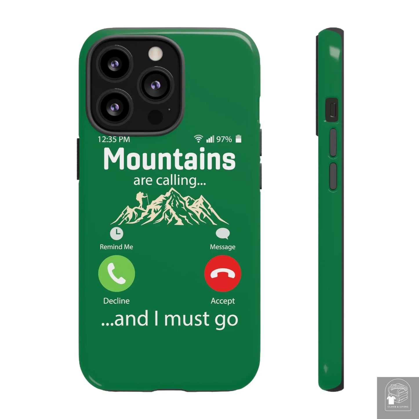 "The Mountains Are Calling and I Must Go" Tough iPhone Cases Cases - Cloth & Living