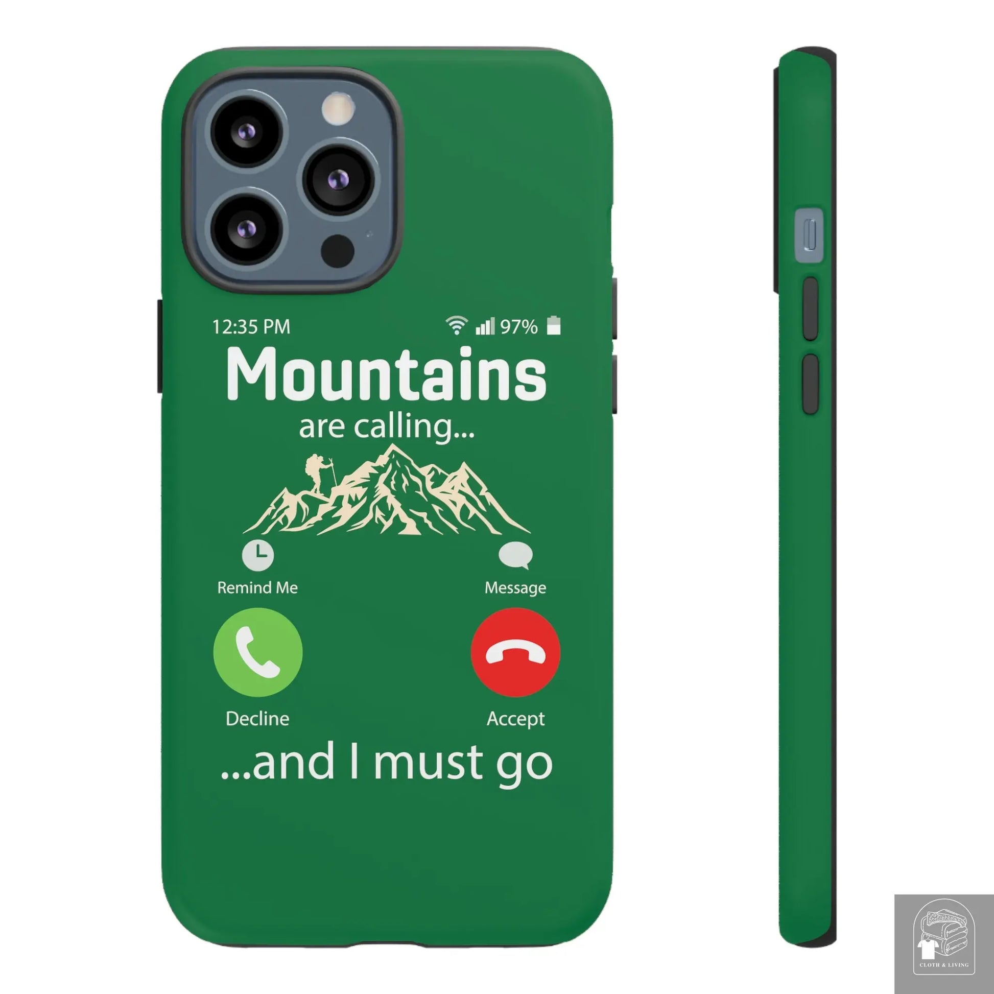 "The Mountains Are Calling and I Must Go" Tough iPhone Cases Cases - Cloth & Living