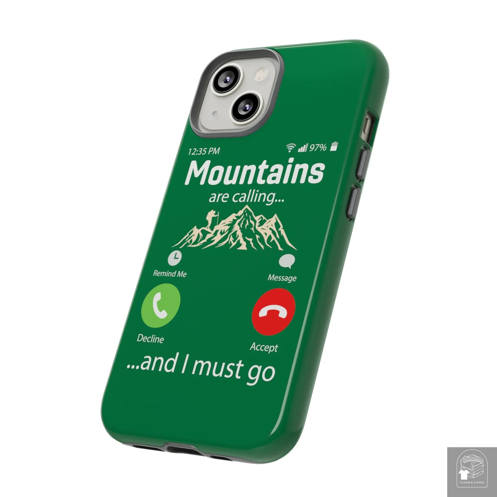 "The Mountains Are Calling and I Must Go" Tough iPhone Cases Cases - Cloth & Living