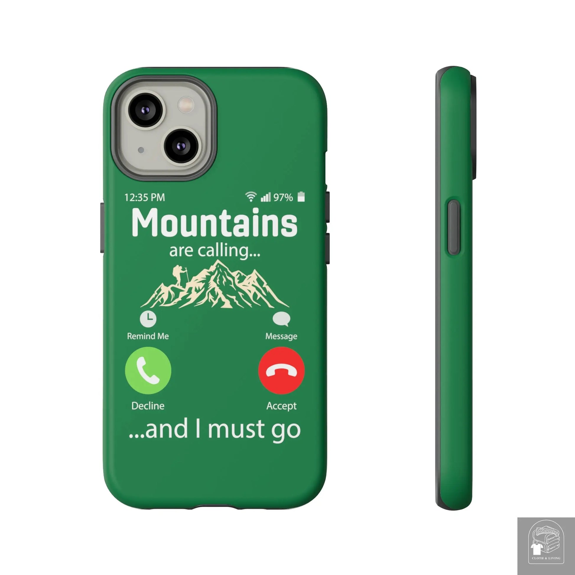 "The Mountains Are Calling and I Must Go" Tough iPhone Cases Cases - Cloth & Living