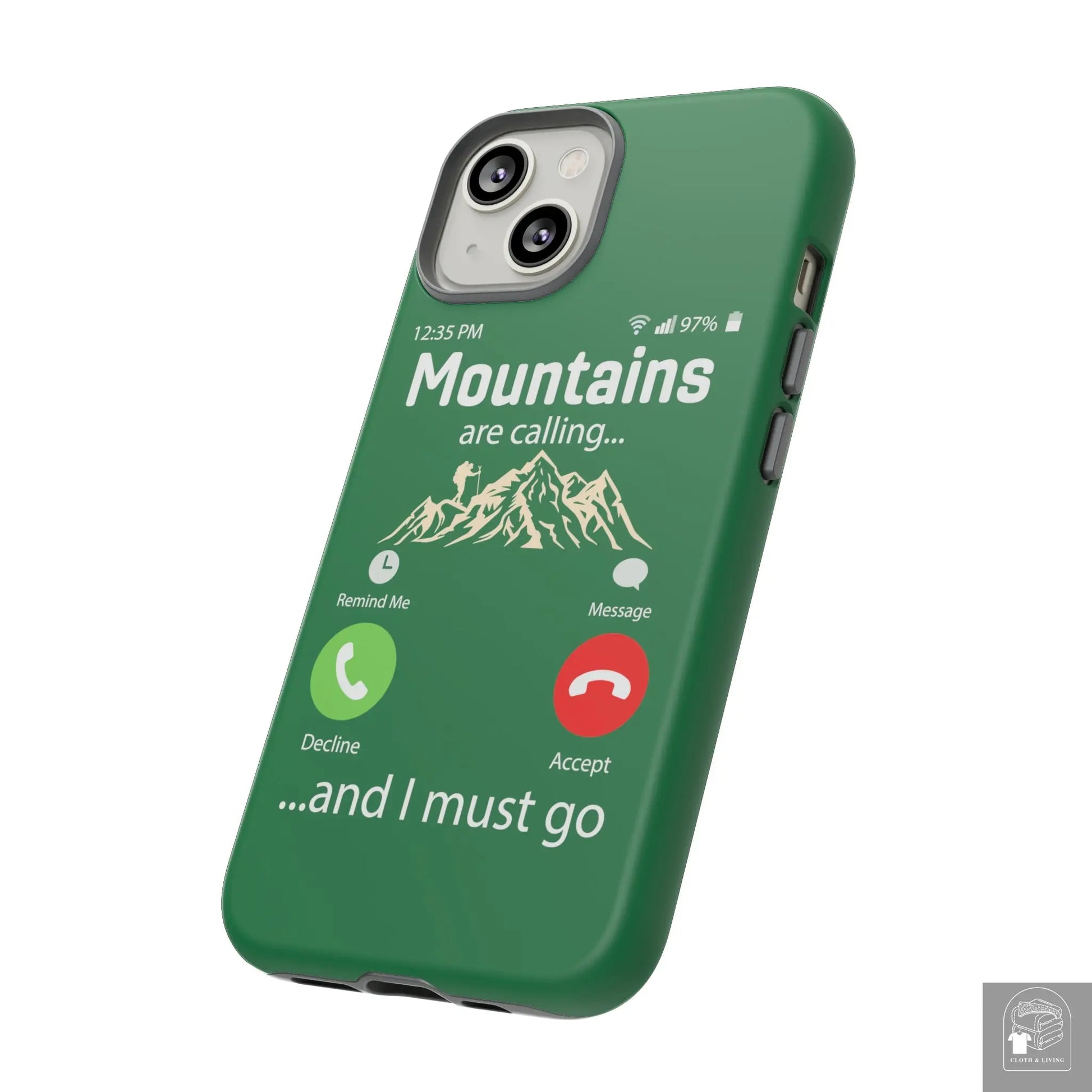 "The Mountains Are Calling and I Must Go" Tough iPhone Cases Cases - Cloth & Living