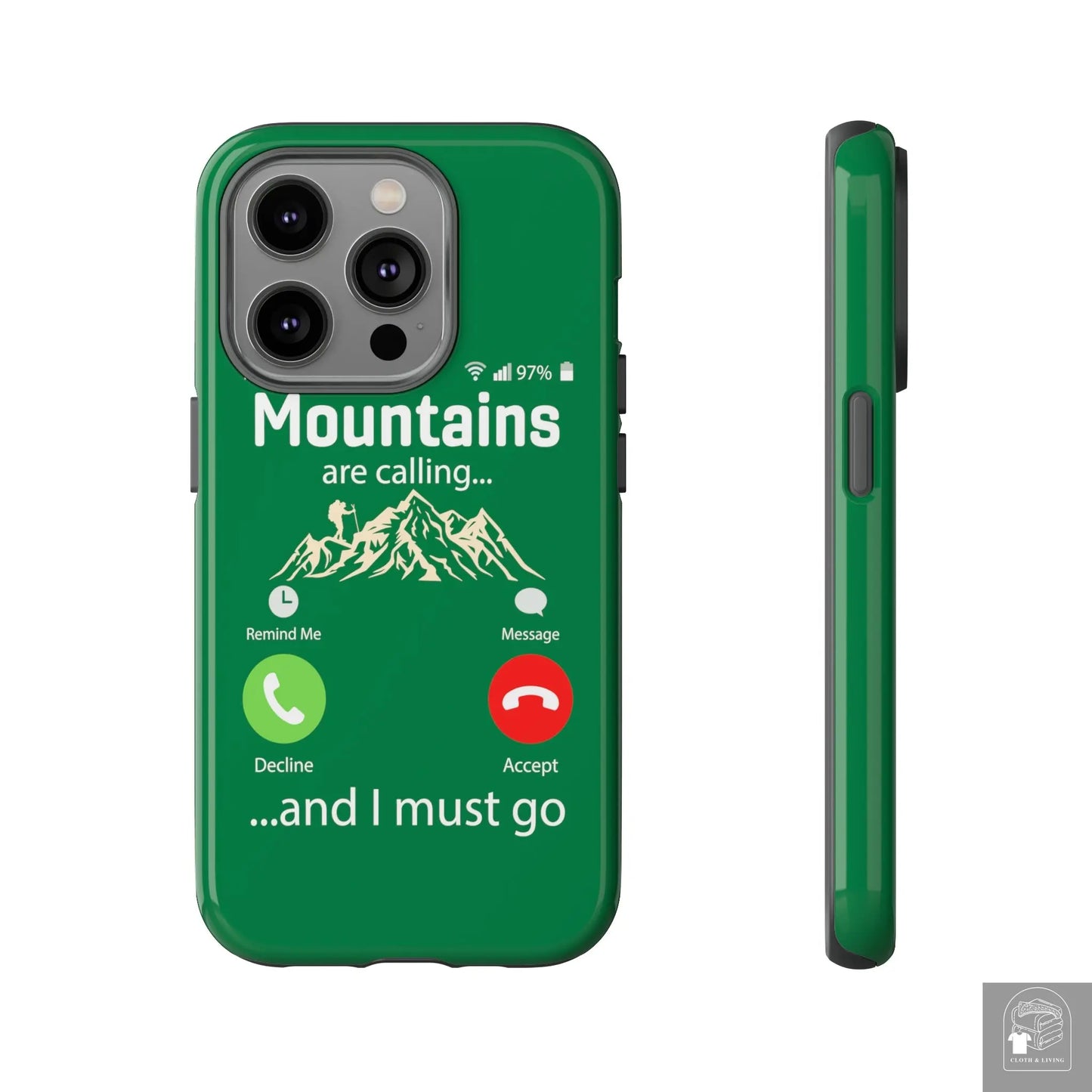 "The Mountains Are Calling and I Must Go" Tough iPhone Cases Cases - Cloth & Living