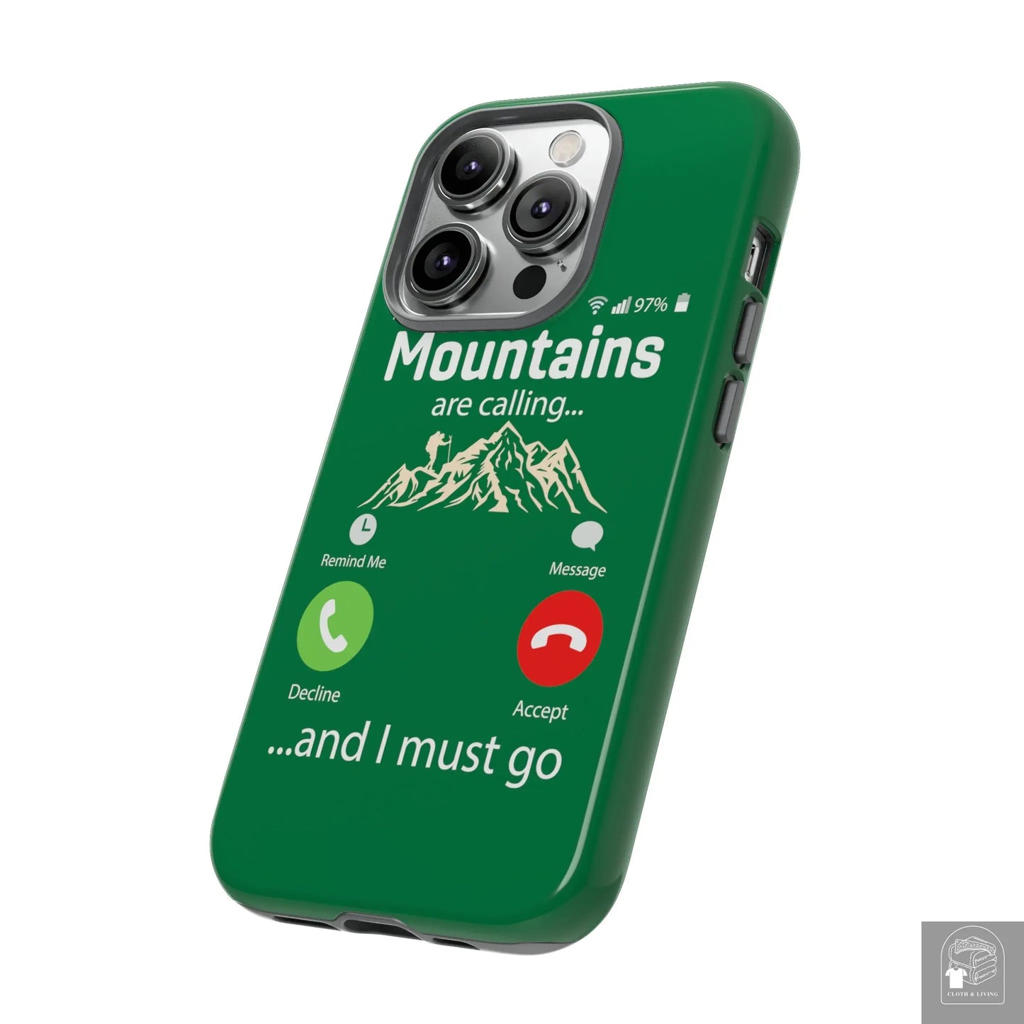 "The Mountains Are Calling and I Must Go" Tough iPhone Cases Cases - Cloth & Living