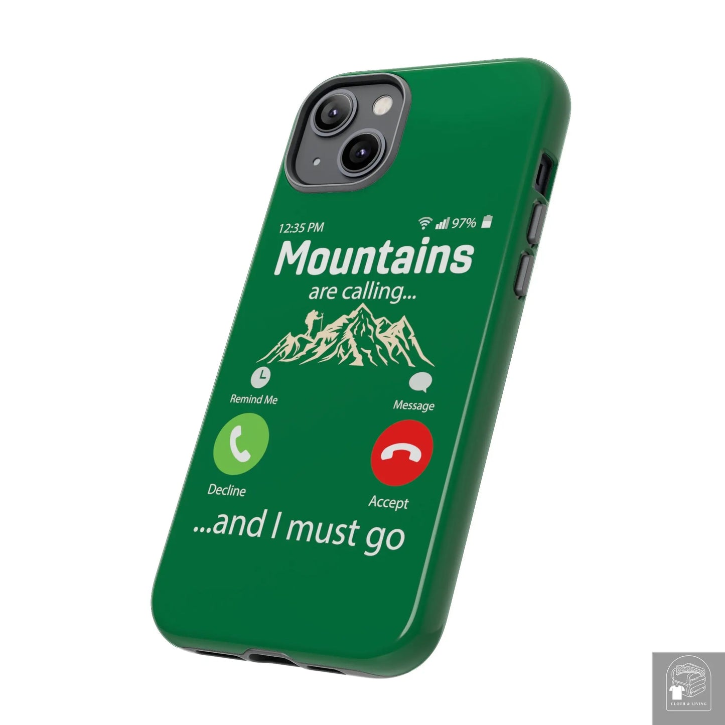 "The Mountains Are Calling and I Must Go" Tough iPhone Cases Cases - Cloth & Living