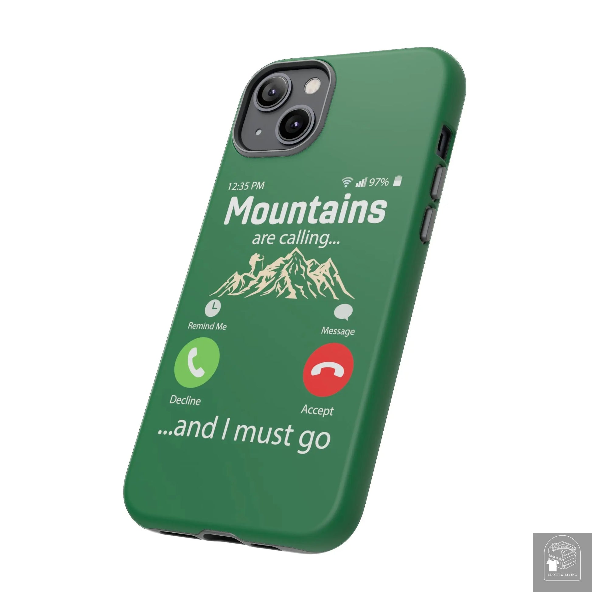 "The Mountains Are Calling and I Must Go" Tough iPhone Cases Cases - Cloth & Living