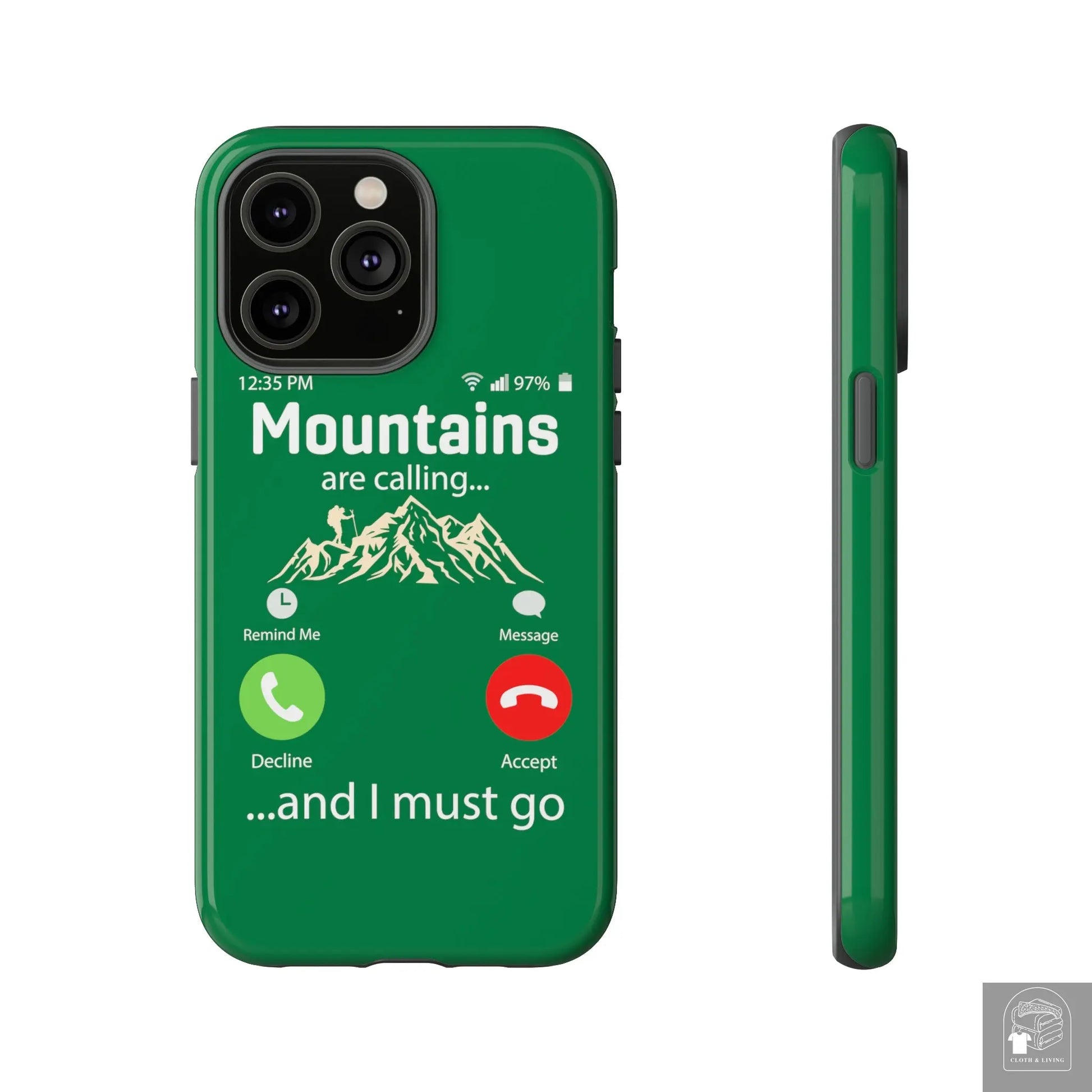 "The Mountains Are Calling and I Must Go" Tough iPhone Cases Cases - Cloth & Living