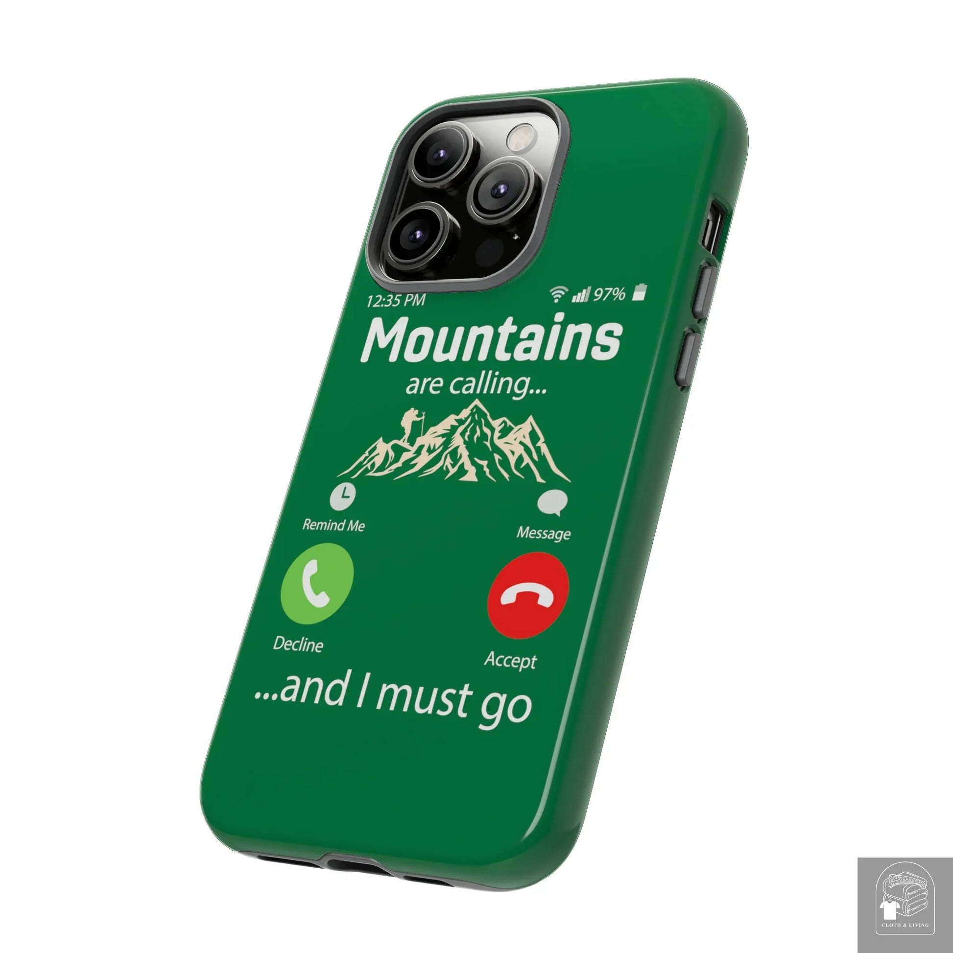 "The Mountains Are Calling and I Must Go" Tough iPhone Cases Cases - Cloth & Living