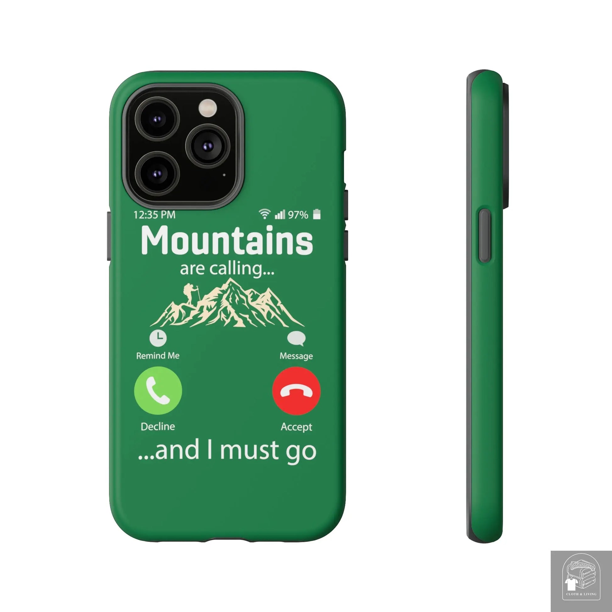 "The Mountains Are Calling and I Must Go" Tough iPhone Cases Cases - Cloth & Living