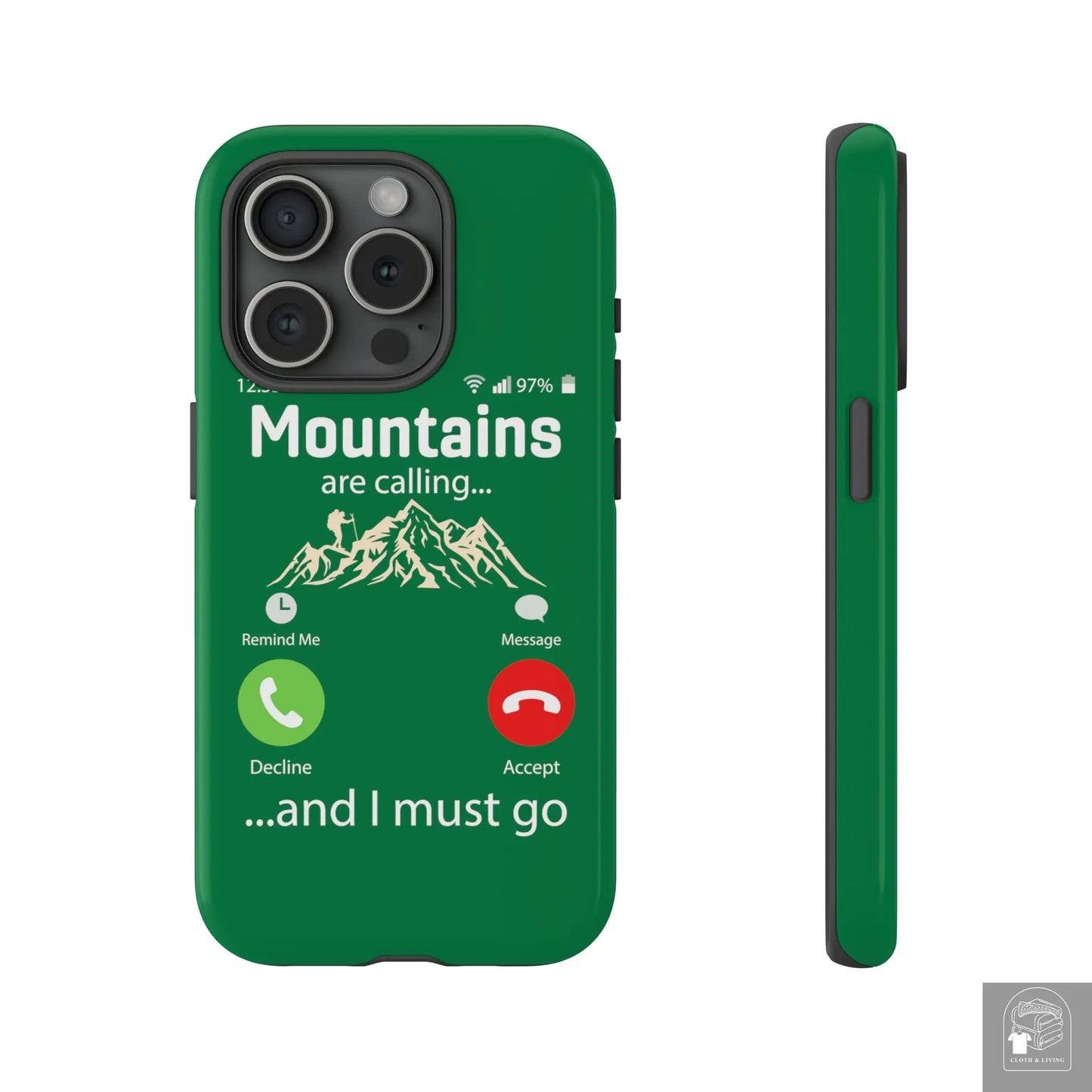 "The Mountains Are Calling and I Must Go" Tough iPhone Cases Cases - Cloth & Living