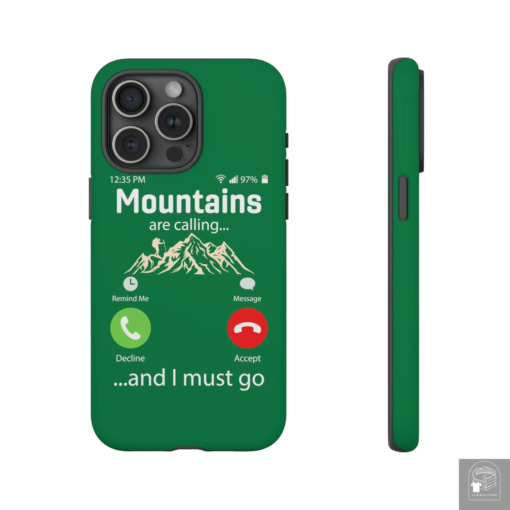 "The Mountains Are Calling and I Must Go" Tough iPhone Cases Cases - Cloth & Living