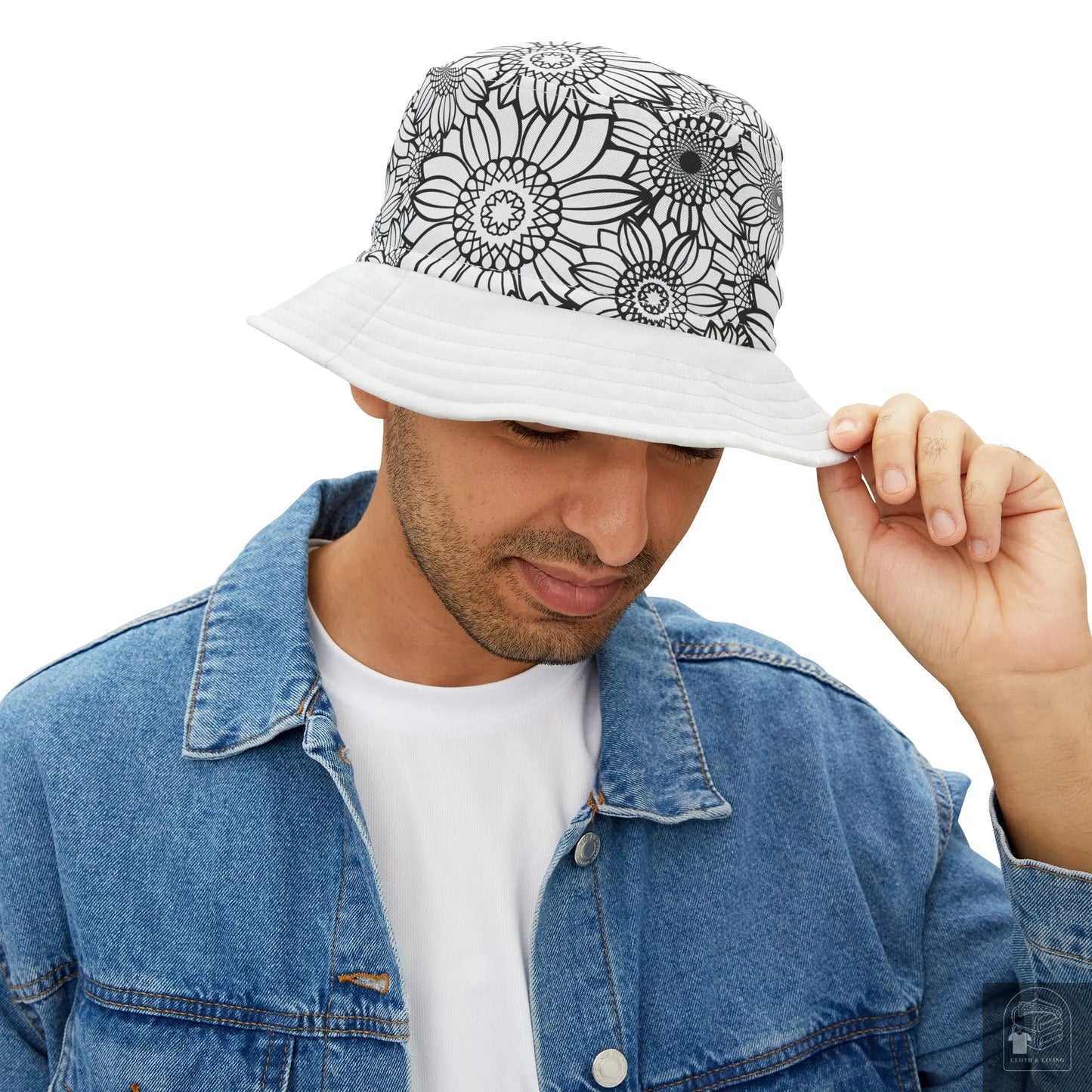 White Sunflowers Bucket Hat - Cloth & Living