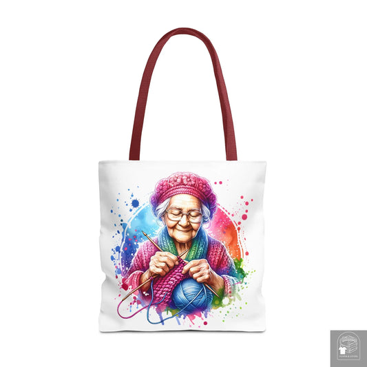 Wisdom Wrapped in Love and Knitting Skills Tote Bag -   Cloth & Living