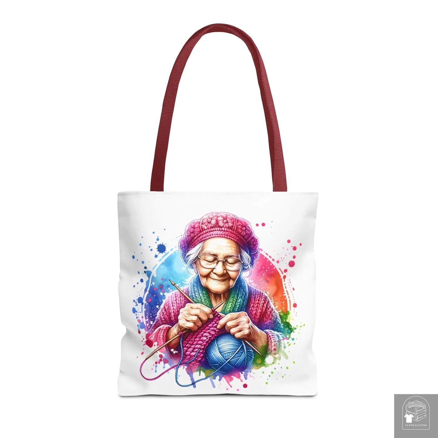 Wisdom Wrapped in Love and Knitting Skills Tote Bag -   Cloth & Living