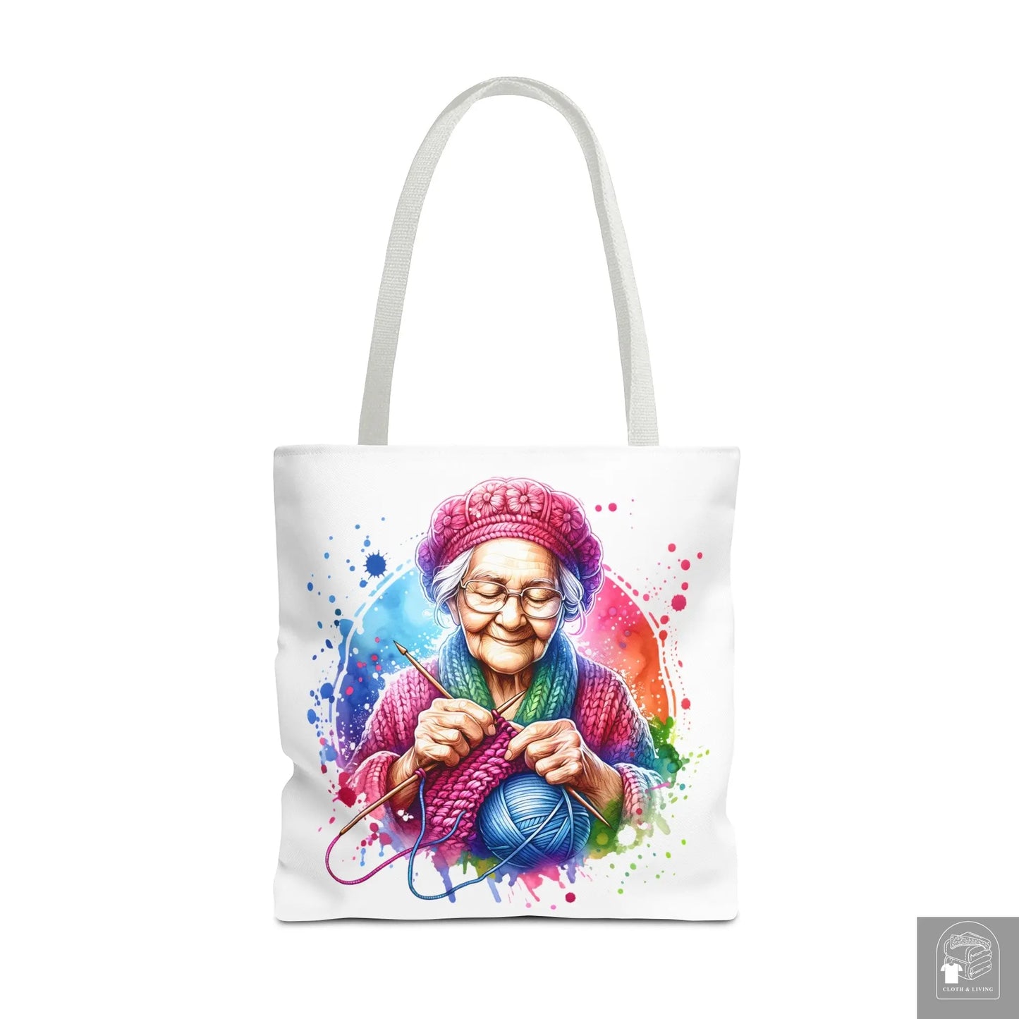 Wisdom Wrapped in Love and Knitting Skills Tote Bag -   Cloth & Living