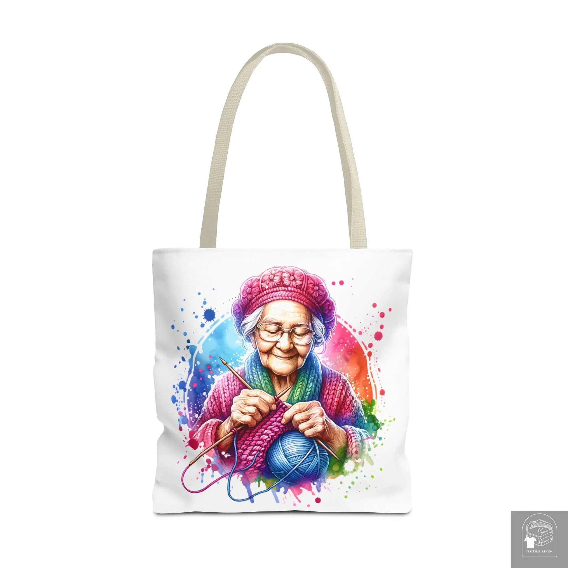 Wisdom Wrapped in Love and Knitting Skills Tote Bag -   Cloth & Living