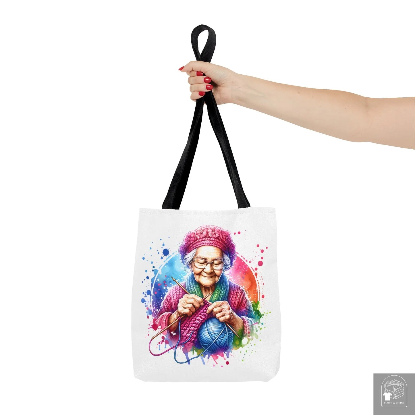 Wisdom Wrapped in Love and Knitting Skills Tote Bag -   Cloth & Living