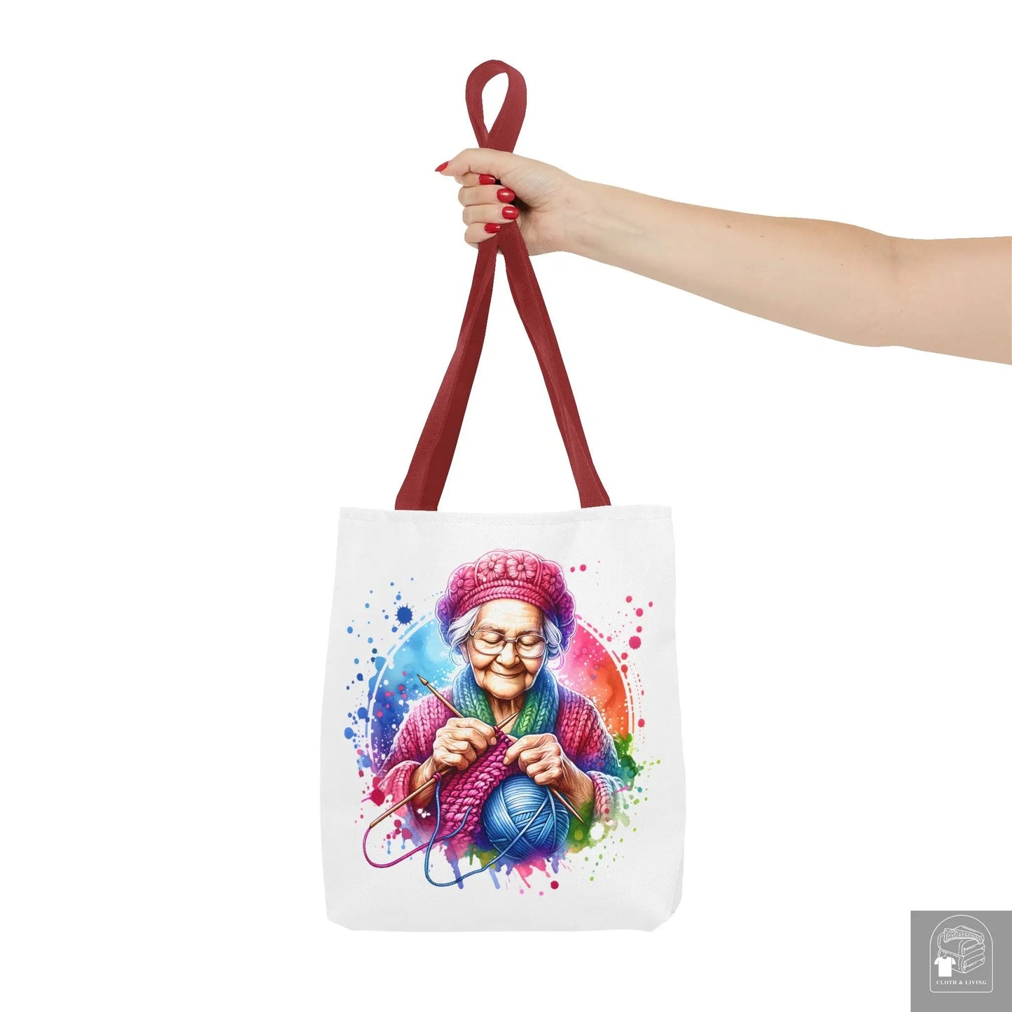 Wisdom Wrapped in Love and Knitting Skills Tote Bag -   Cloth & Living