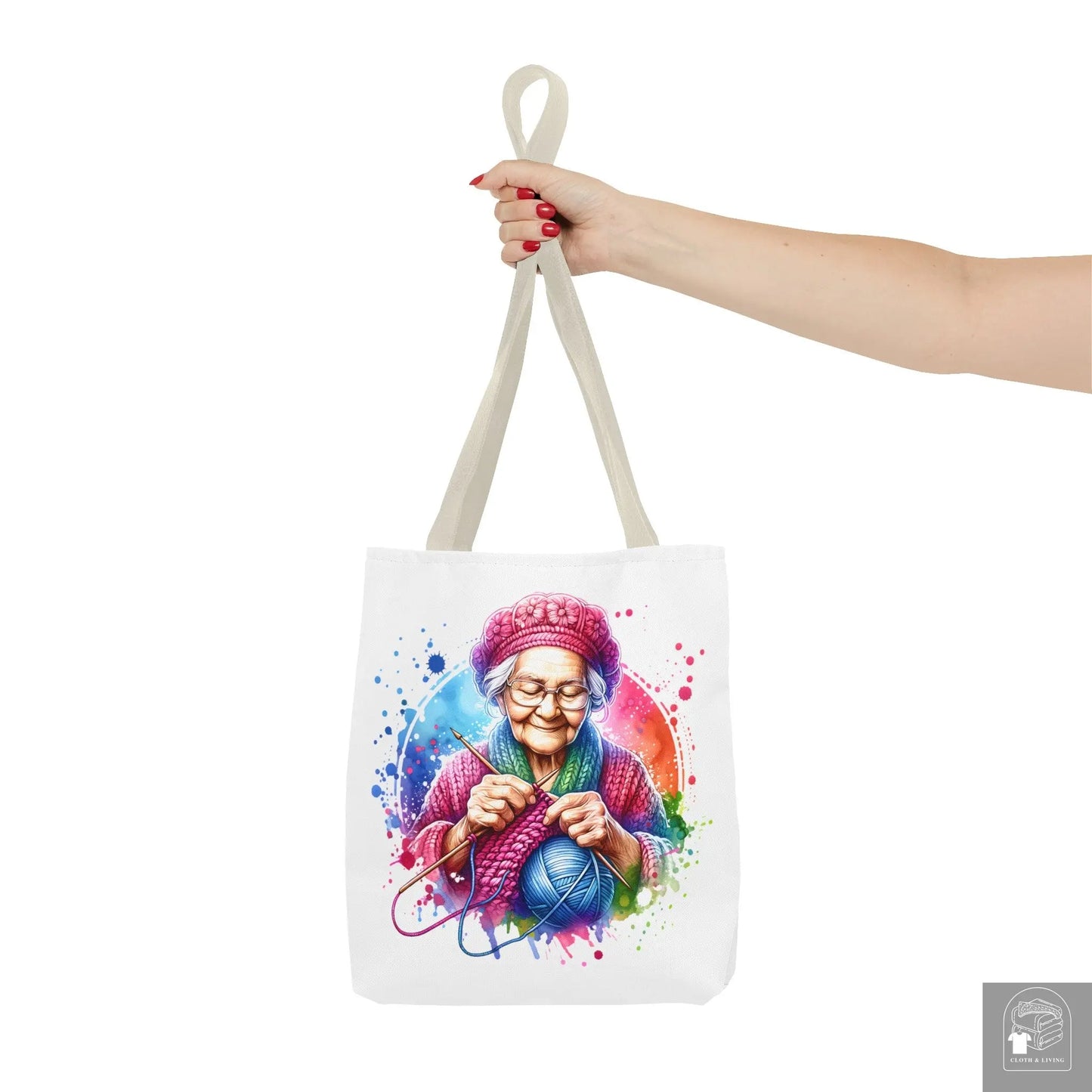 Wisdom Wrapped in Love and Knitting Skills Tote Bag -   Cloth & Living